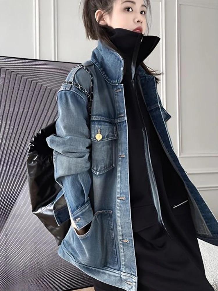 Denim Coat Women Jacket Denim Jackets Jeans Jacket Jackets For Women Womens Denim Jacket Womens Clothing Free Shippi